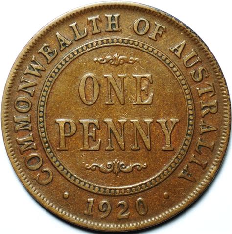 1 penny 1920|1920 one penny australia value.